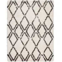 Tapis.fr Hoogpolig tapijt Mahara beige 60x90 cm