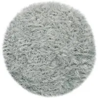 Tapis.fr Hoogpolig tapijt Playara grijs 120 cm rond