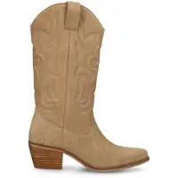 Manfield Beige suède cowboylaarzen | Maat 39