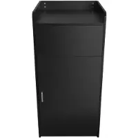 MonsterShop Afvalbak Prullenbak & Dienbladhouder Hout Zwart - 100 Liter - Ideaal voor Horeca Restaurants Evenementen - Inclusief Vinylstickers + Kantelklep 90°