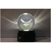 Merkloos LED Peace Bird Bol Glas Draaiend Transparant transparant Glas