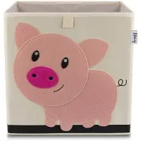 Lifeney Opbergdoos van stof voor kinderen "varken", compatibel met Ikea Kallax