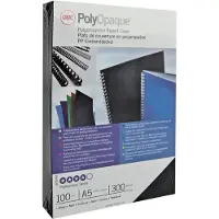 GBC Inbindcovers, PP, voor achterzijde, zwart