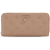 GUESS portemonnee Cresidia II SLG Large Zip Around Wallet Dark Taupe Logo