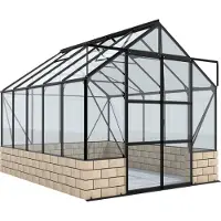 Vitavia Tuinkas Cassandra 8300 + Basis Zand - Veiligheidsglas 3mm - Zwart - 257x323x249cm