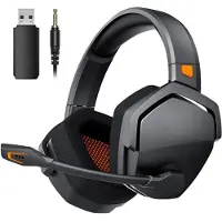Mira Game headset draadloos - Headset - Game headset - Gaming headsets - Zwart/Oranje - ‎‎20cm x 11cm x 21cm