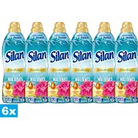 Silan Aromatherapy Relaxing Maldives Wasverzachter – 6 x 814 ml – 6 Stuks – 24u Geur – 222 Wasbeurten (6x37) – Voordeelverpakking