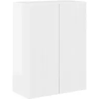 vidaXL TV Wandkast 59,5 x 31 x 80 cm Hoogglans wit Bewerkt hout