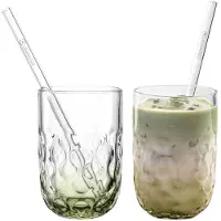 Leonardo Latte Macchiato Glas Gocce Matcha Latte 390 ml (Set van 2)