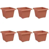 vidaXL - Vierkante - Bloempot - 6 - st - Baksteenrood - 23 - x - 23 - x - 17,5 - cm