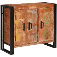 vidaXL Dressoir met deuren Bruin Massief Gerecycled Hout en Metaal