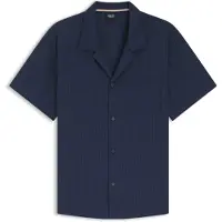 BOSS Overhemd BOSS Black donkerblauw structuur normale fit