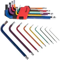GEKO Kleurrijke Inbussleutelset - 9-delig - CrV Staal - Ball-end - 1.5-10 mm