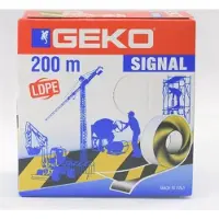 GEKO - Signalerings/-waarschuwingstape / Cordon strip LDPE - Zwart/geel gestreept - Rol van 70 cm breed en 200 meter lang