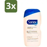 Sanex 3 x - BiomeProtect Micellair - Douchegel - Vitaliteit - 0% Sulfaat - Alle Huidtypes - 400 ml - Huid Reinigen - Micellaire Douchegel - 0% Sulfaten - Huidbarrière - Huid Vitaliteit