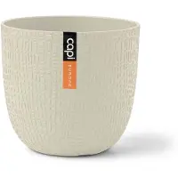 Capi Europe - Bloempot bol Skin 'made with' zaagsel beige - 13x12 - Zaagsel beige - Bloempot voor binnen en buiten - Capi ‘Made with’ - Gemaakt van gerecycled materiaal - Levenslang garantie - ISSW532