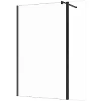 Vente-unique Inloopdouchewand met draaipaneel - Mat zwart - 6 mm glas - (120 + 40) x 200 cm - DAREN