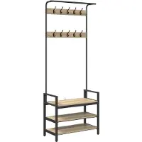vidaXL Kapstok met plank Sonoma Eiken 75 x 34 x 184 cm Bewerkt hout