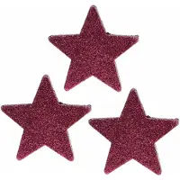 Viana Strooidecoratie glitterster 6,5cm roze 36 st, 36 Stück