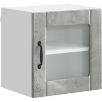 vidaXL Wandglas Kasten LUCCA Betongrijs 40 x 31 x 40 cm Bewerkt hout