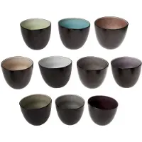 COSY&TRENDY Cosy & Trendy koffie / thee kopjes - zonder oor - 10x stuks - aardewerk - zwart - 23 cl