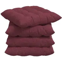 vidaXL Zitkussens 4 pcs Stof Wijnrood 40 x 40 x 6 cm