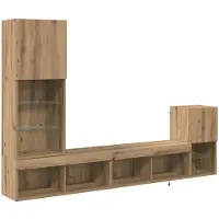 vidaXL TV Wandmeubels 4 st Artisan Eiken Bewerkt hout