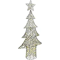 vidaXL Kerstboom met 240 LED Warmwit 180 cm Rattan