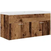 vidaXL Badkamerkast Oudhout 100 x 38,5 x 46 cm Bewerkt hout