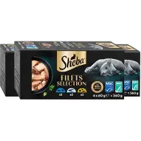 Sheba 3x Kattenvoer Nat Filets Witte Vis in Saus Multipack 6x60 gr