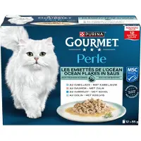 Gourmet Purina Perle Ocean Flakes in saus natvoer kat (12x85 g) 4 dozen (48 x 85 g)