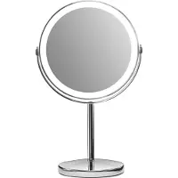 Gillian Jones - Rechargeable LED table mirror - Chrome - 21.5 cm x 35 cm x 13.5 cm, Ø 17 cm