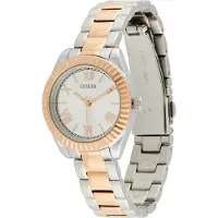GUESS Analoog horloge 'Luna' rose-goud / zilver / wit