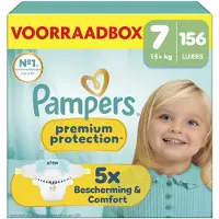Pampers Premium Protection Maat 7 - 156 Luiers - 15kg+ - Voorraadbox