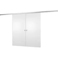 Inova complete dubbele schuifdeur - 176x203 - wit hout - vierkant greep - dubbele softclose