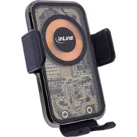 InLine smartphone autohouder | automatische sluiting | raam- en luchtroosterbevestiging | draadloze lader