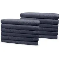 Eleganzzz Badstof Badlaken 100% Katoen 70x140cm - dark grey - Set van 12