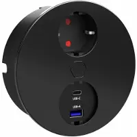 Doeco Duplex R stopcontact en USB A/C lader zwart