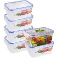 Excellent houseware Vershoudbakje - 6x - 1100 ml - transparant - kunststof - 18,8 x 13 x 8,7 cm - Luchtdicht afgesloten