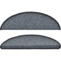 vidaXL Trapmatten 10 st 56x17x3 cm Donkergrijs Halfrond