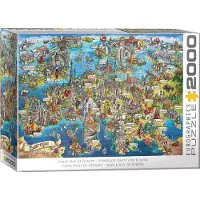 Eurographics puzzel Europa kaart - 2000 stukjes legpuzzel.