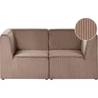 Beliani LEMVIG - Tweezitsbank - Zandbeige - Corduroy