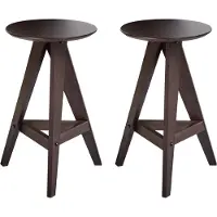 Beliani AROMA - Barkruk set van 2 - Donkerbruin - Rubberhout