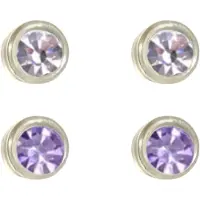Charme Bijoux 2 Paar oorbellen -allergievrij -Kendra -Wit en Paars 4mm- kunststof-
