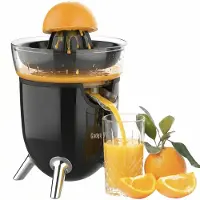 GADGY Citruspers Elektrisch - Sinaasappelpers en Citroenpers met Schenktuit - Juicer met 2 perskegels - Antidrupsysteem - Antislip - 100W - Zwart - Vaatwasserbestendig