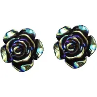 Charme Bijoux Magneet oorbellen bloem olie blauw 9 mm