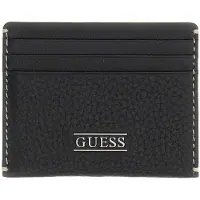 GUESS Leren kaarthouder Boston Card Holder Black zwart