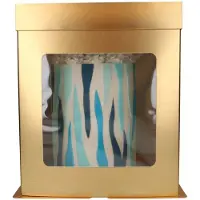 Funcakes Taartdoos Hoog - met Venster - Goud - 26x26x 29,4 cm - Cakedoos
