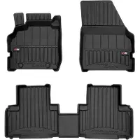Frogum No.77 Automat / Vloermat - 3D Pasvorm - Geschikt voor Renault Scenic II 2003-2009 - TPE Rubber - 3-delig - Hoge Rand 6cm - Zwart