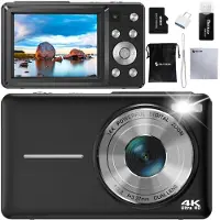 Siltcon Digitale Camera 4K 64MP – Dual Lens, 16x Zoom, 64GB SD – Zwart